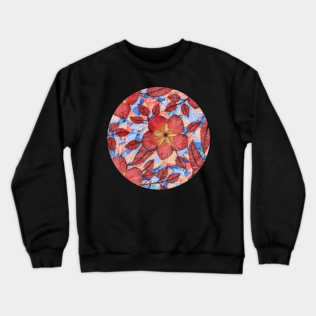 Coral Summer - a hand drawn floral pattern Crewneck Sweatshirt by micklyn